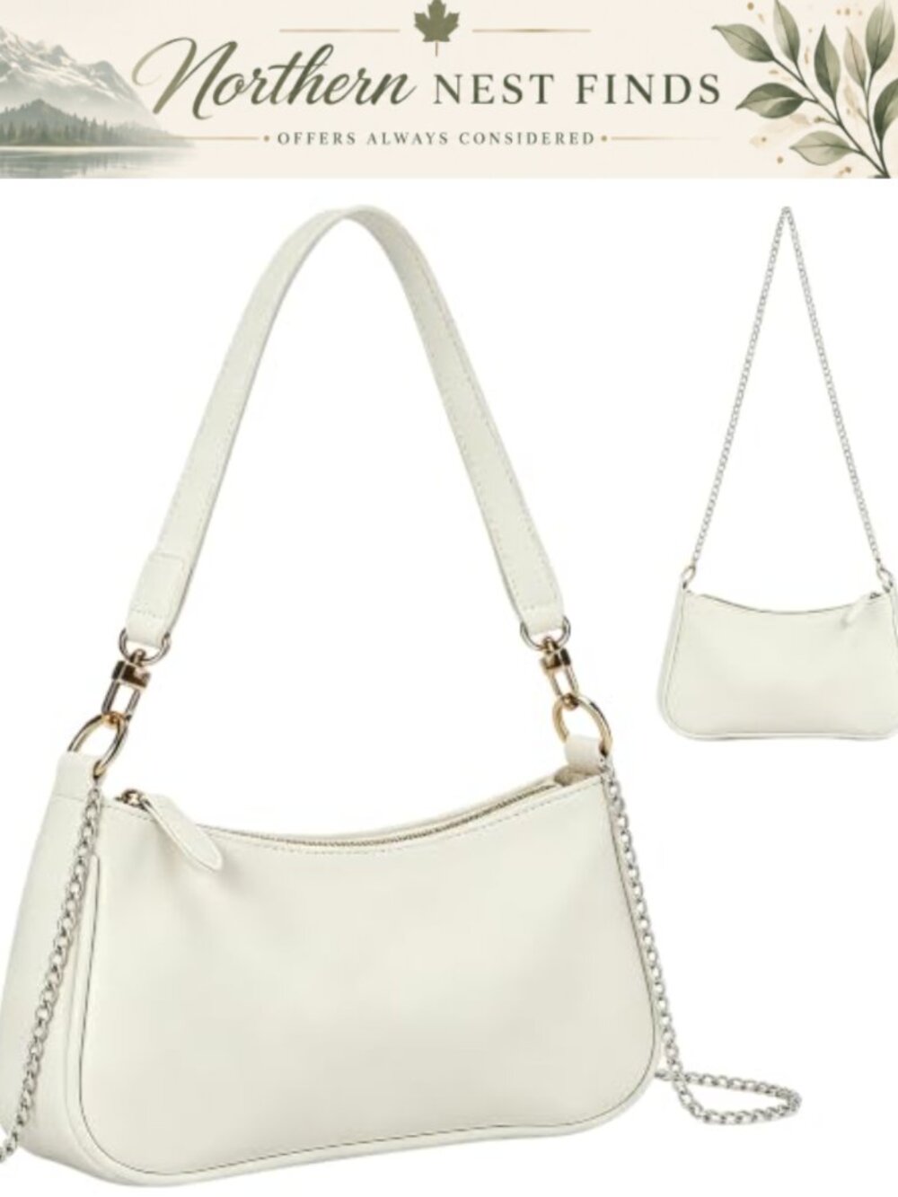 WIOLETA Women's Hobo Shoulder Bag Zipper Adjustable Strap Contemporary Purse